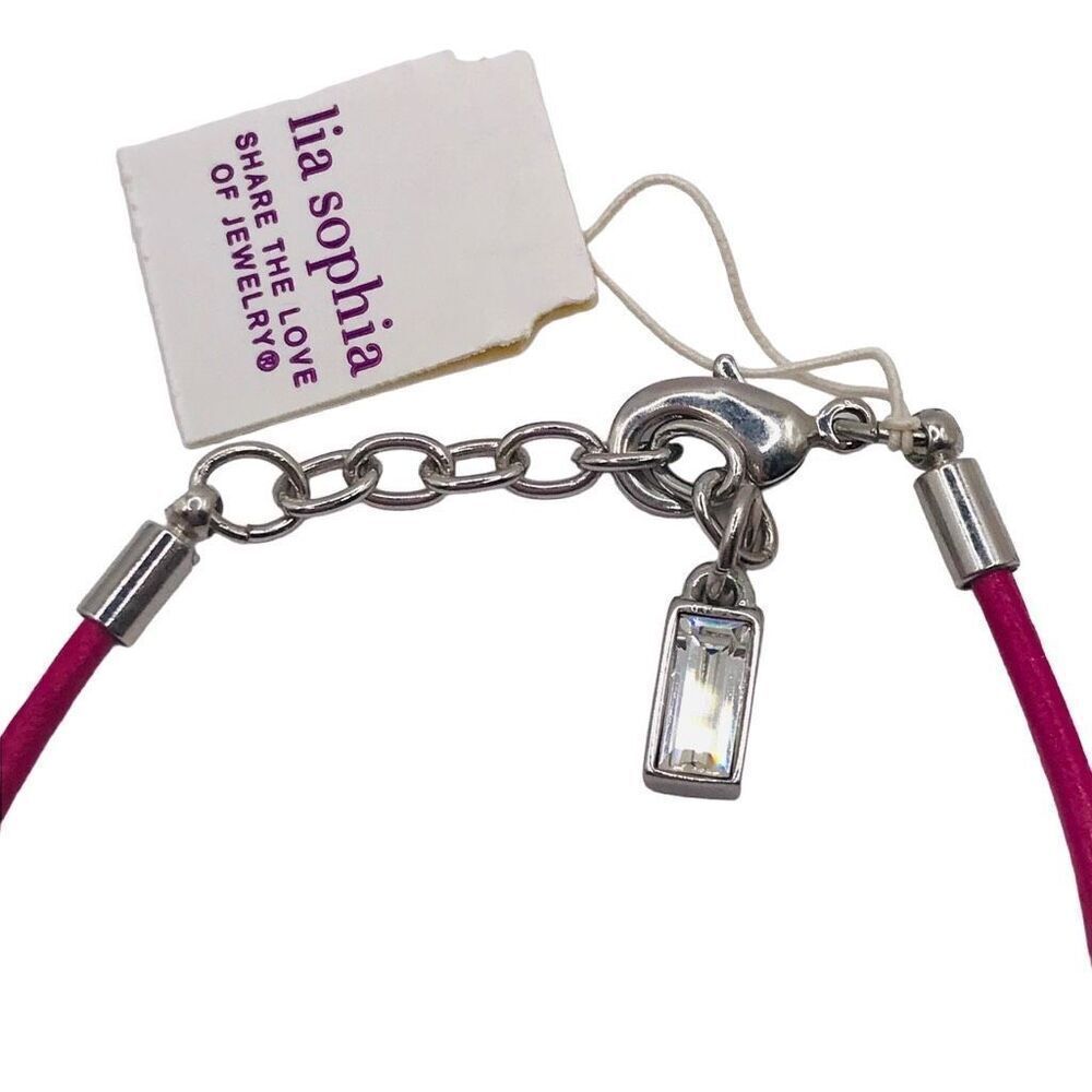 Retro Lia Sophia "Strawberry Parfait" Hot Pink Gimme Gummy Tennis Bracelet - Picture 7 of 7